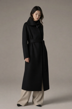 Manteau Yūn Long Ceinturé en Cachemire