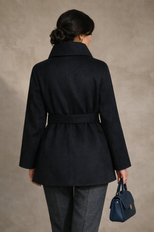 Yūn Short Belted Cashmere Coat