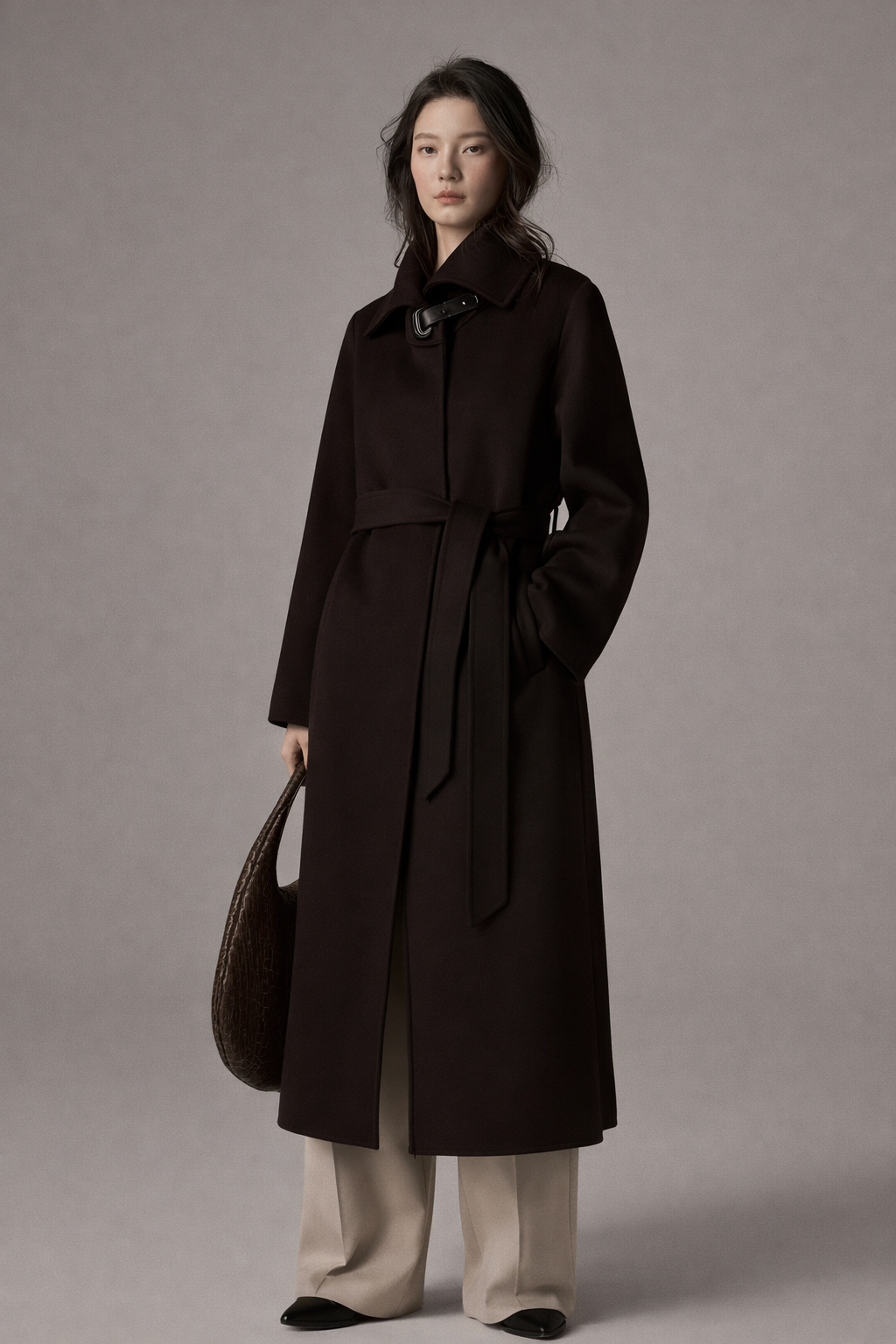 Yūn Long Belted Cashmere Coat